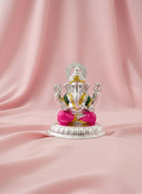 Decorative figure of a神 on a pink fabric background