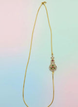 Gold Plated Stoned Floral Mugappu Chain | 925 Silver 