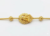 Gold plated mugappu chain with intricate design
