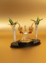 Gold Plated Two-Banana Tree Simhasanam Pooja Mandir