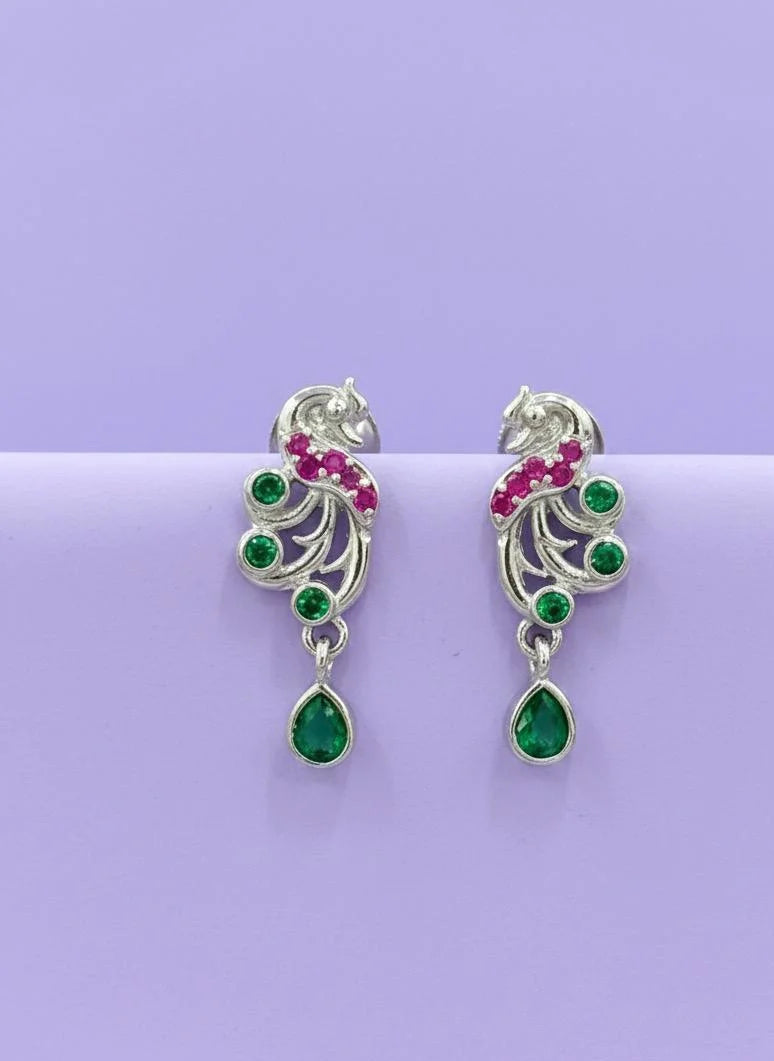 Multicolour Peacock Studs