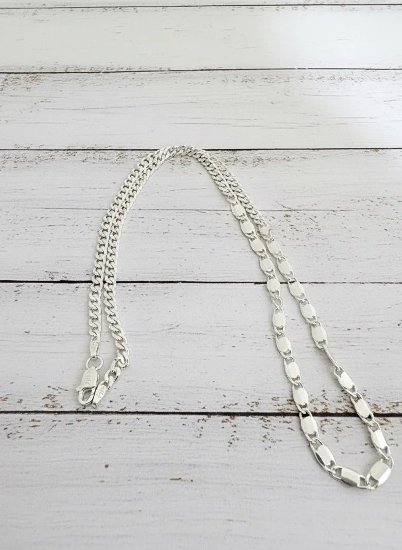 Silver For Men Double Design Fancy Chain