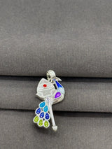 Colorful pendant with a gray background