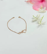Rose gold bracelet with heart & infinity