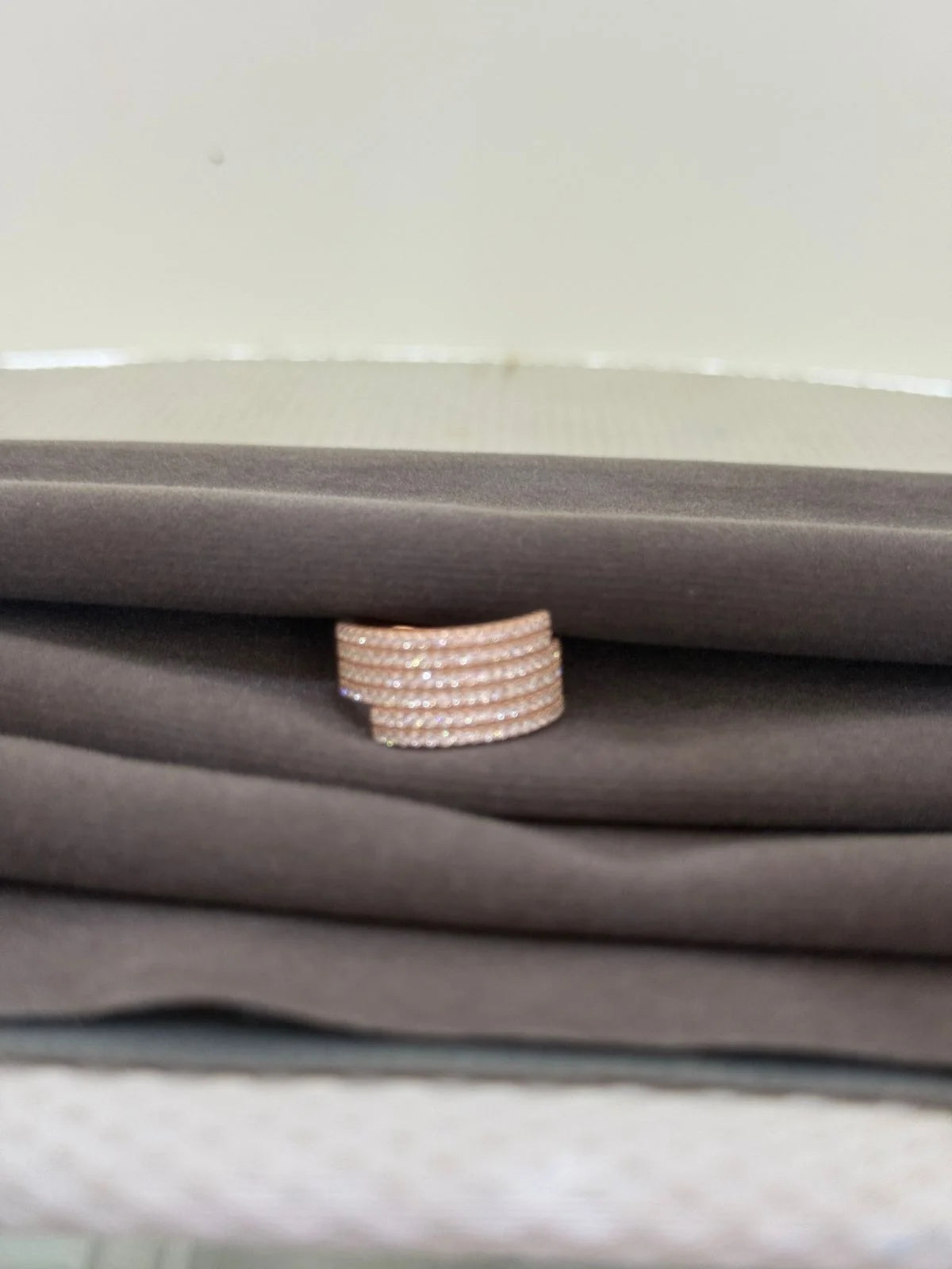 Premium Rose Gold Plated Stone Ring Double Layer