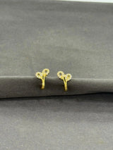 Gold-Plated J-Type Stone Leaf Studs