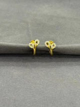 Gold-Plated J-Type Stone Leaf Studs