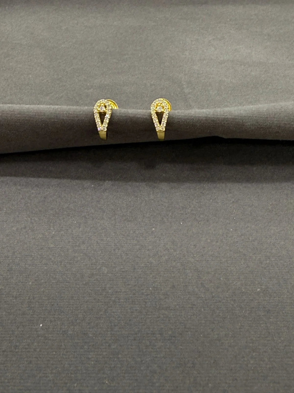 Gold-Plated J-Type Stone Motif Studs