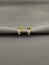 Gold-Plated J-Type Stone Motif Studs