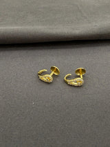Gold-Plated J-Type Stone Motif Studs