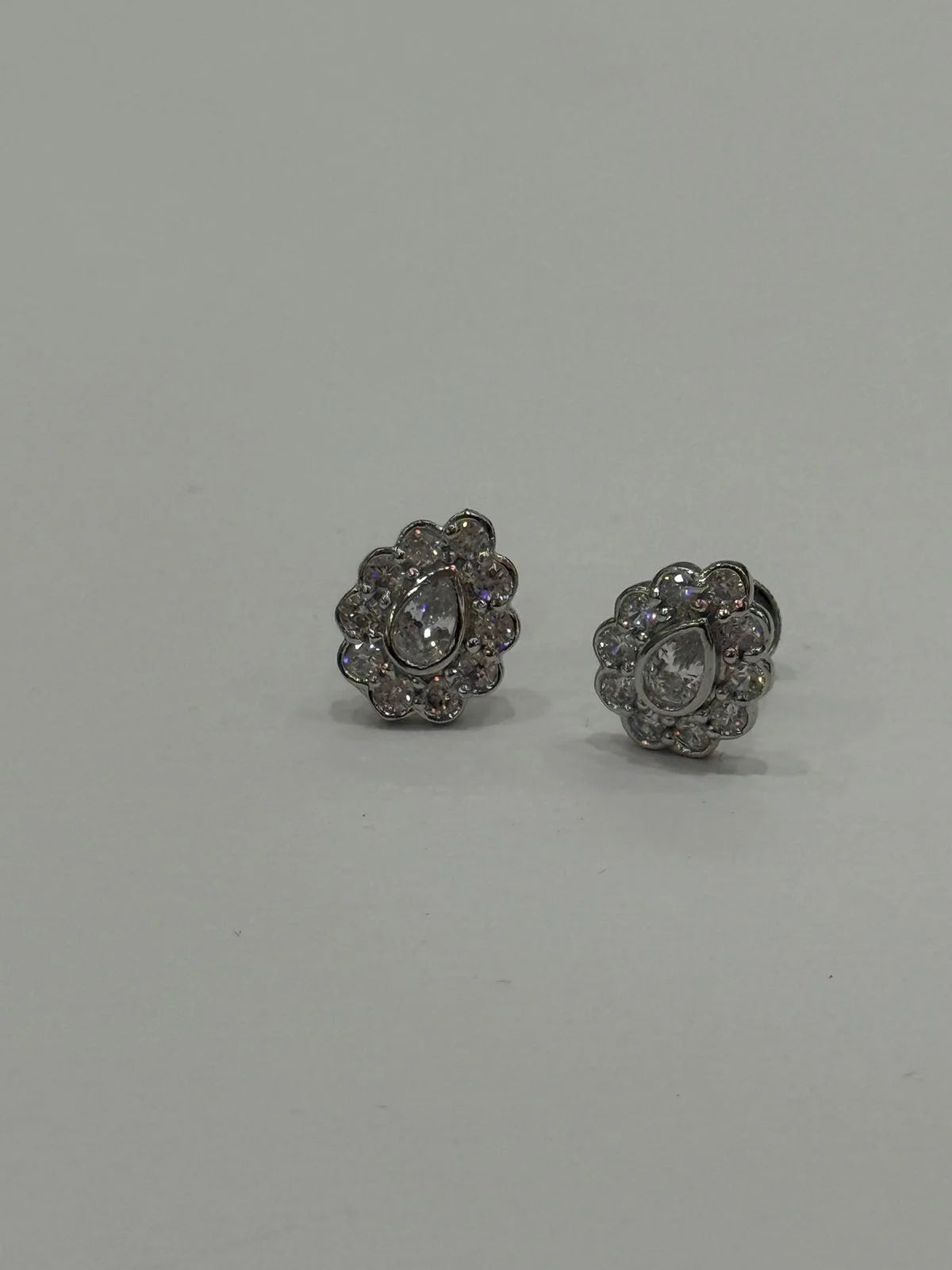 Stone-Studded Motif Earrings