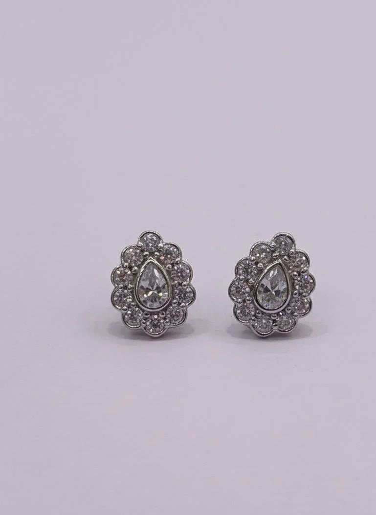 Stone-Studded Motif Earrings
