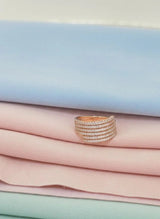 Premium Rose Gold Plated Stone Ring Double Layer