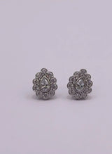 Stone-Studded Motif Earrings