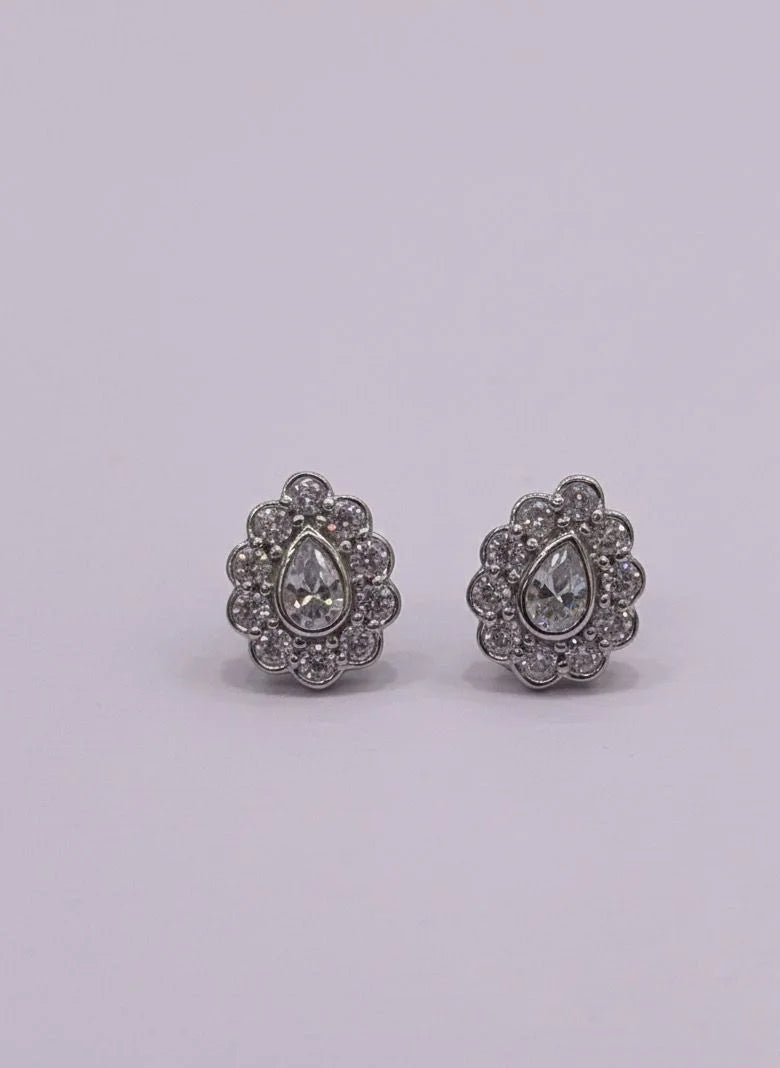Stone-Studded Motif Earrings