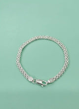 Silver For Men Popcorn Chain Bracelet