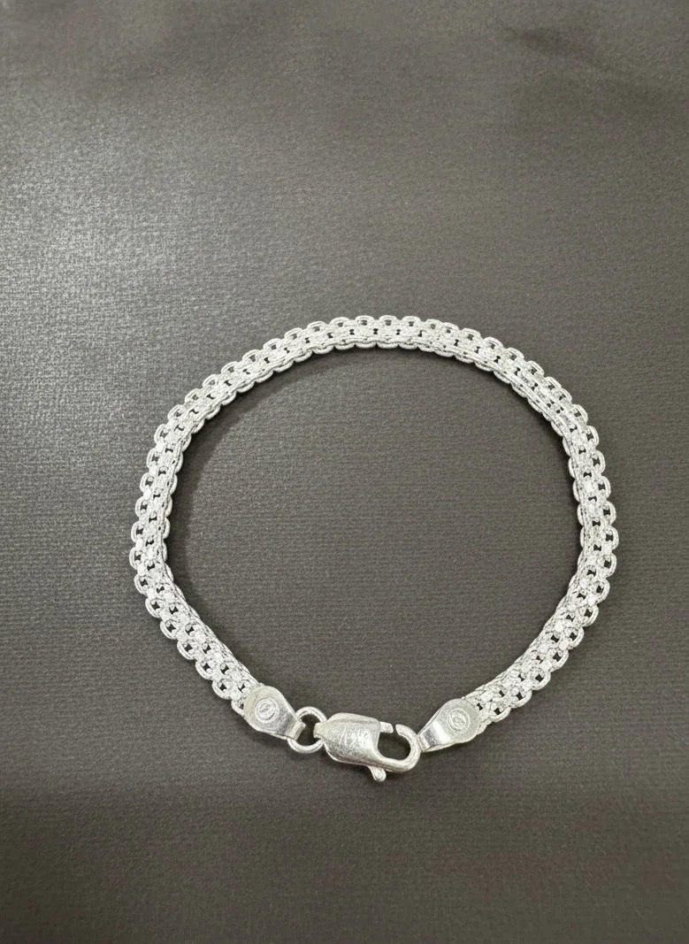 Silver For Men Popcorn Chain Bracelet